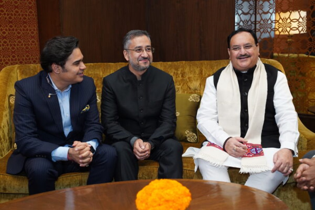 Avinash Kaul with J.P. Nadda