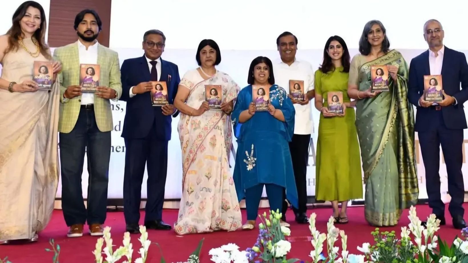 At the launch of Arundhati Bhattacharya's Indomitable at the Bombay Stock Exchange