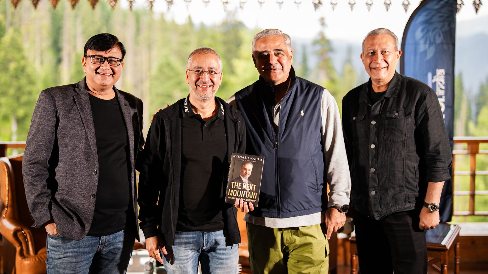 Avinash Kaul with Vikas Bagaria, Rajesh Sawhney and Hitesh Sachdev in Gulmarg