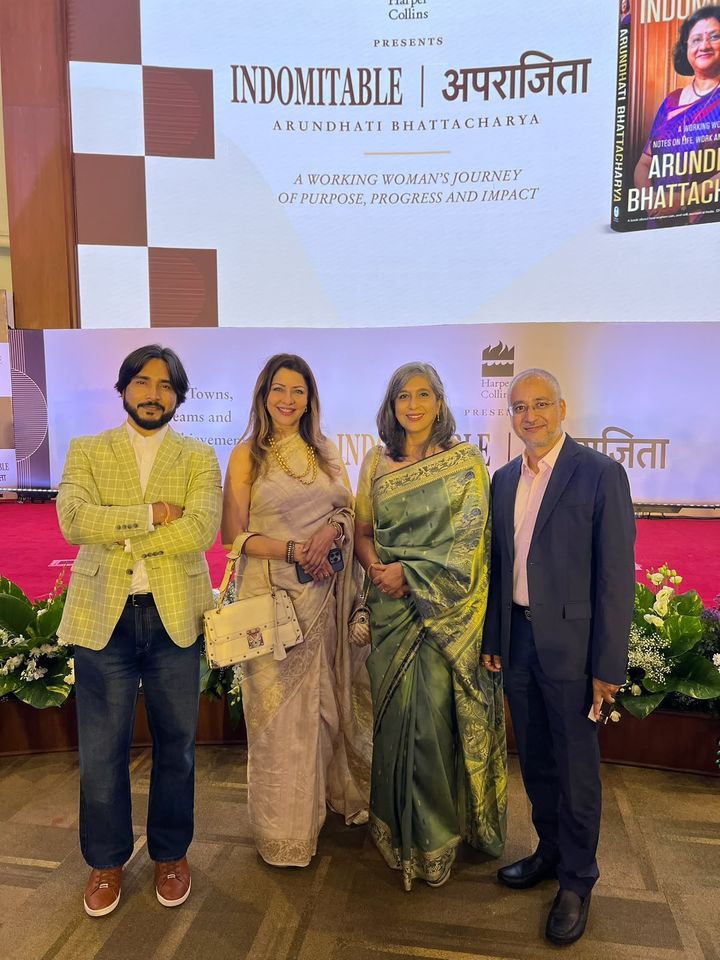 Avinash Kaul with Sachin Sharma of HarperCollins, Aditi Govitrikar and Monika Halan at the Bombay Stock Exchange