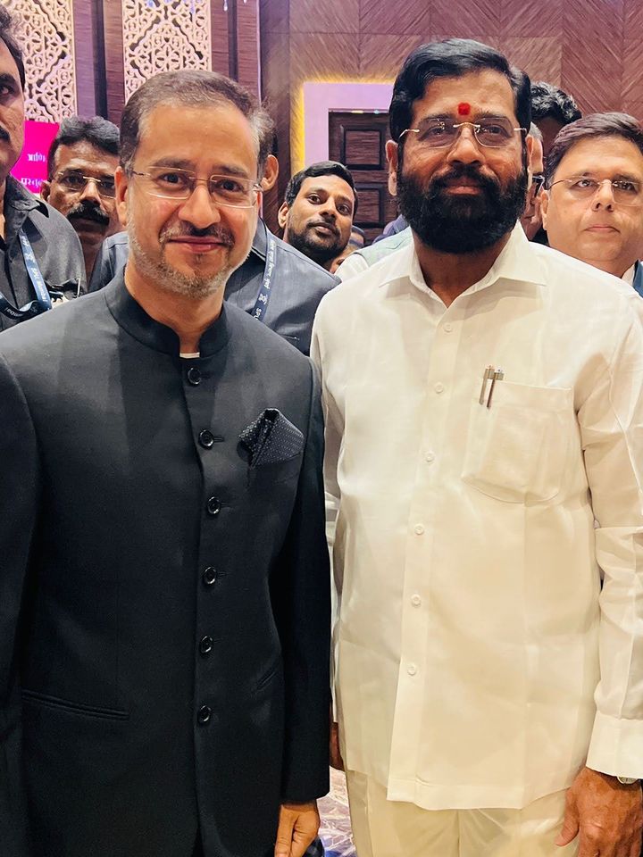 Avinash Kaul with Eknath Shinde, Deputy Chief Minister of Maharashtra