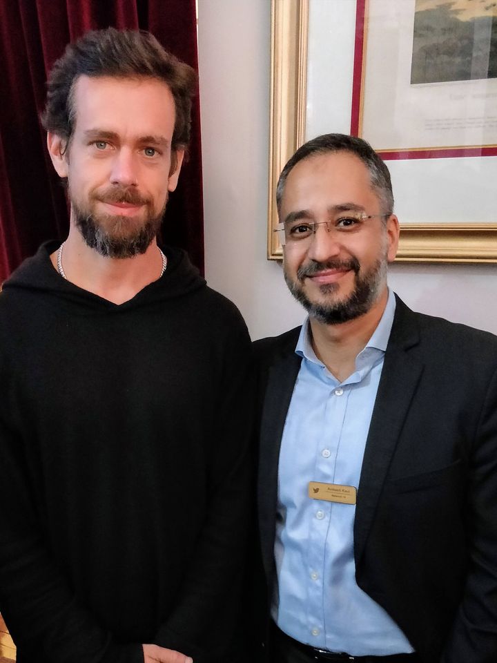 Avinash Kaul with Jack Dorsey, co-founder of Twitter