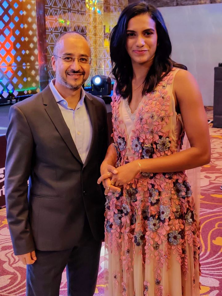 Avinash Kaul with PV Sindhu, two-time Olympic medallist and 2019 world champion